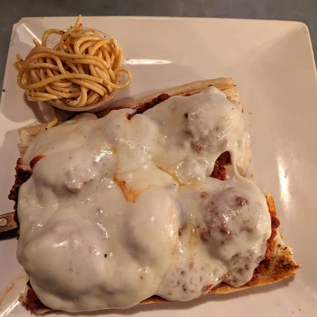 Open Face Meatball Sandwich