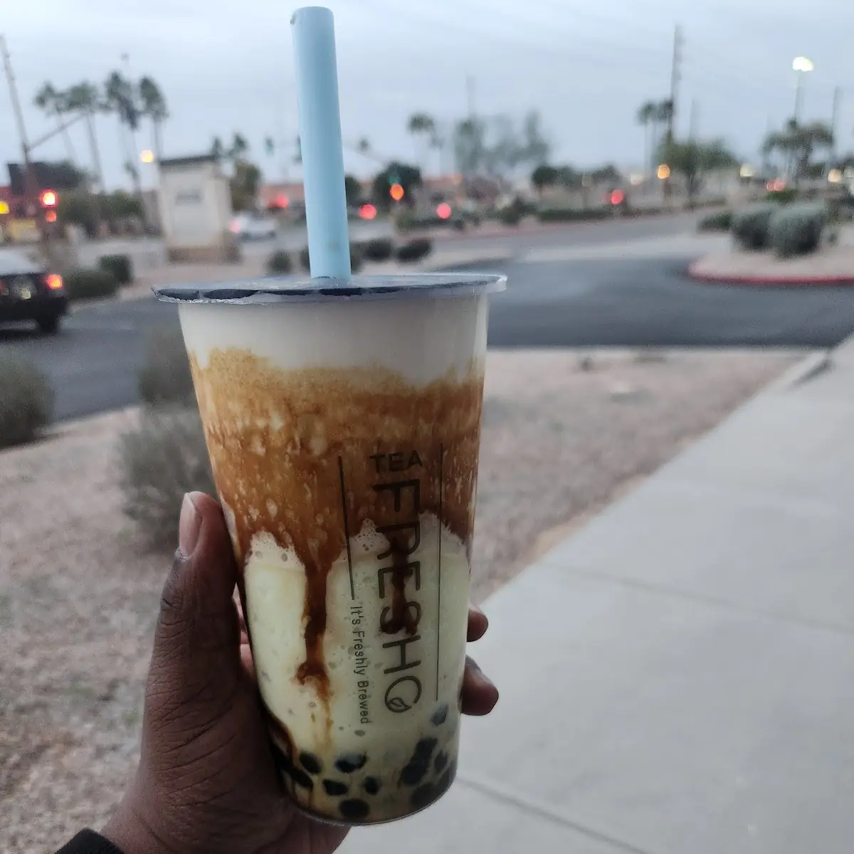 Creme Brulee Milk Tea with Boba