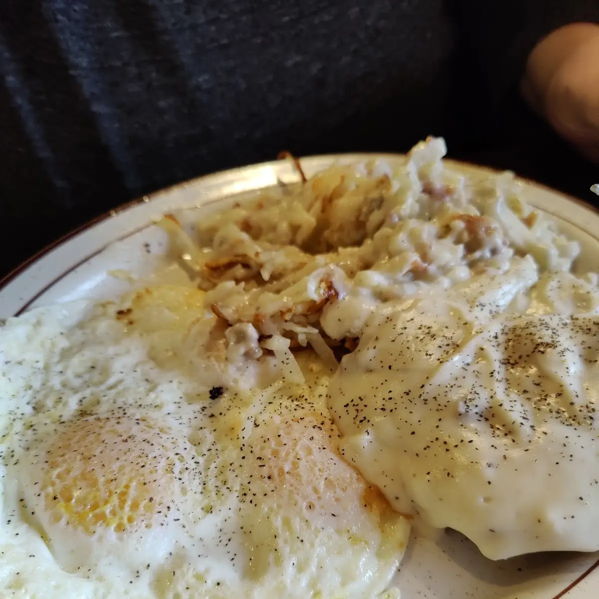 Over Easy Eggs and Hash Browns