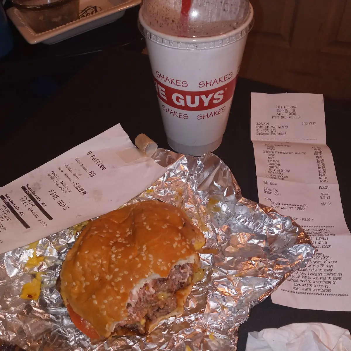 Bacon with the Large Oreo Shake