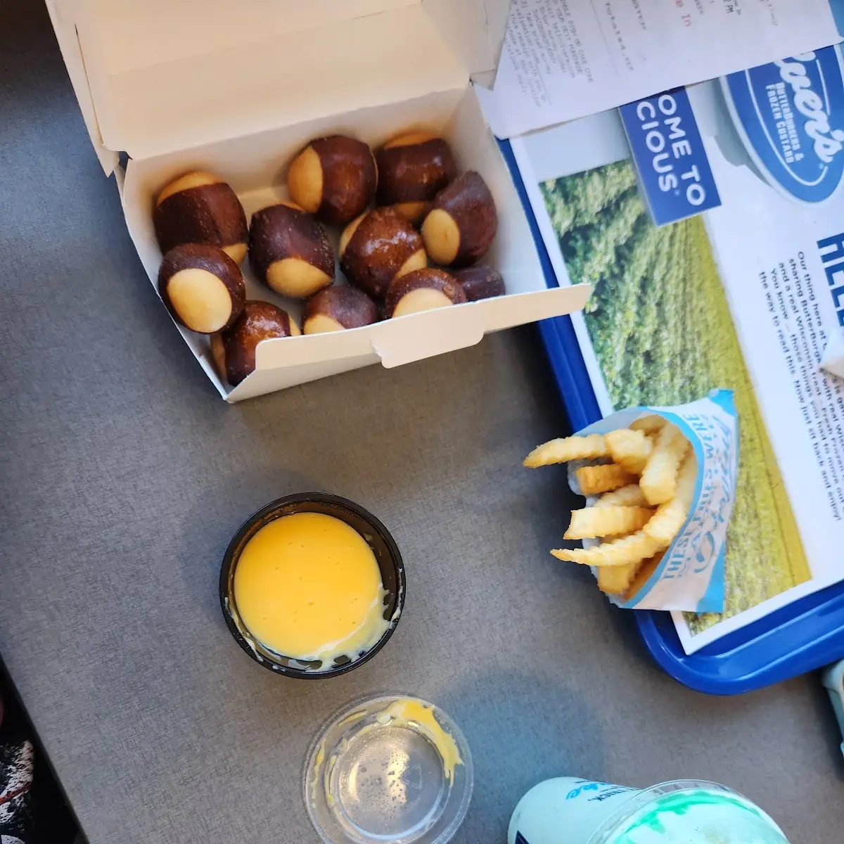 Pretzel Bites and Cheese Sauce