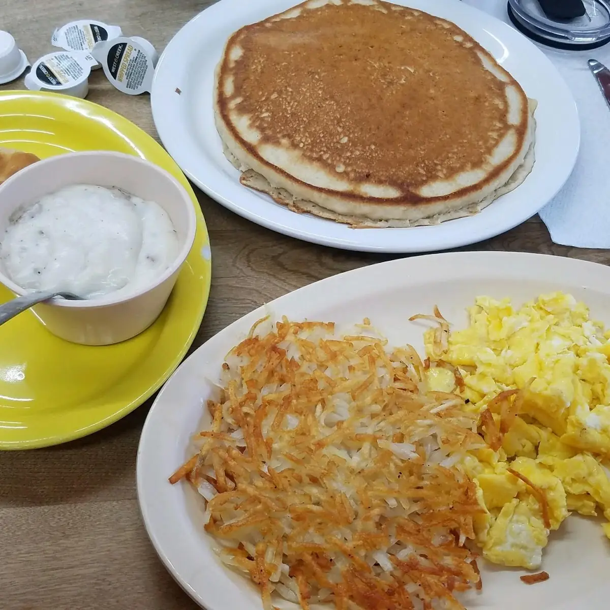Sausage Cheese Omelette with Pancakes