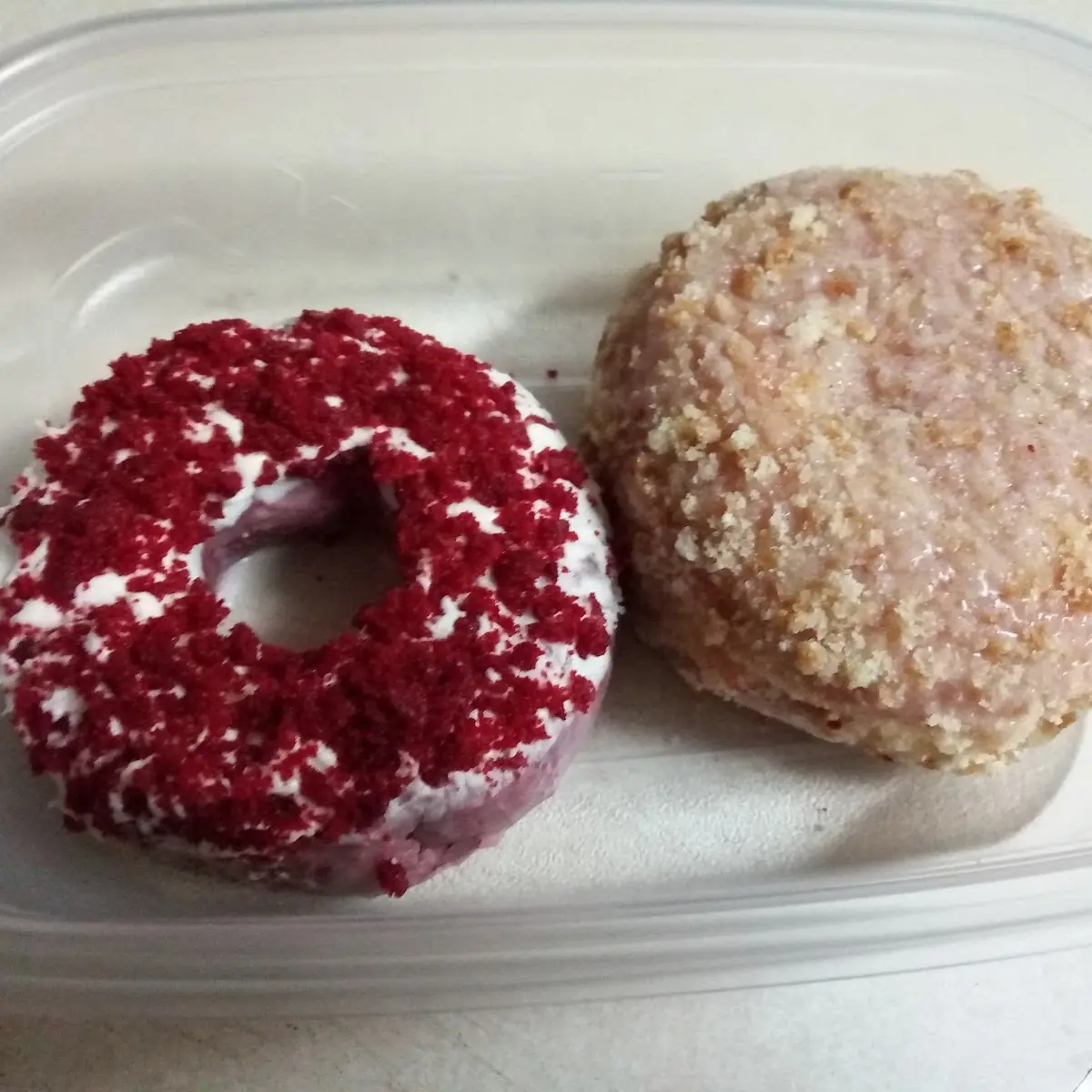 Red Velvet Donut and Apple Crumble Donut