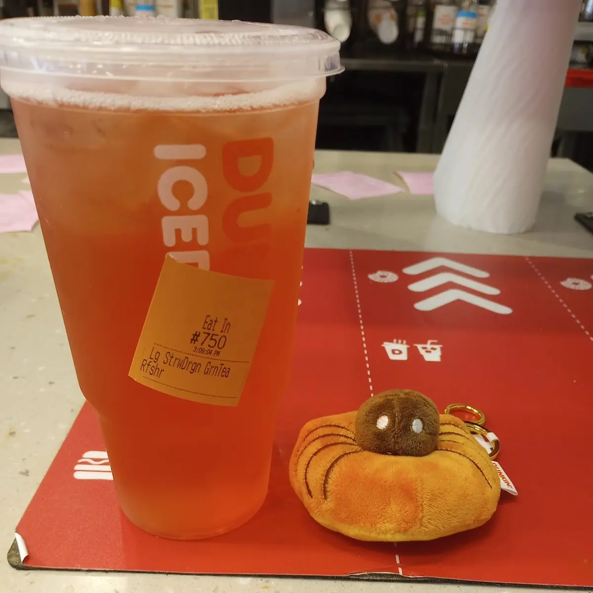 Green Tea Dragon Fruit Refresher an Donut Keychain
