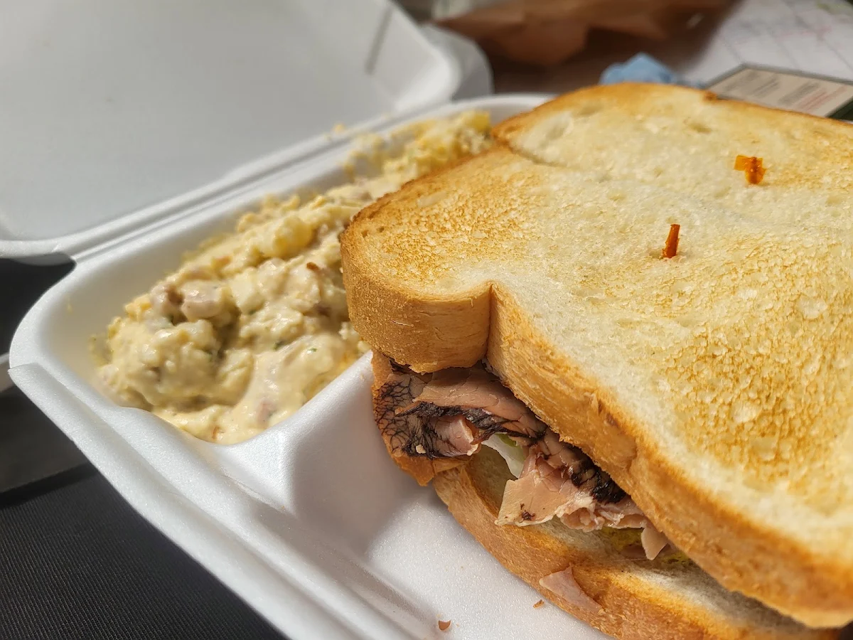 Roast Beef Sandwich and Potato Salad