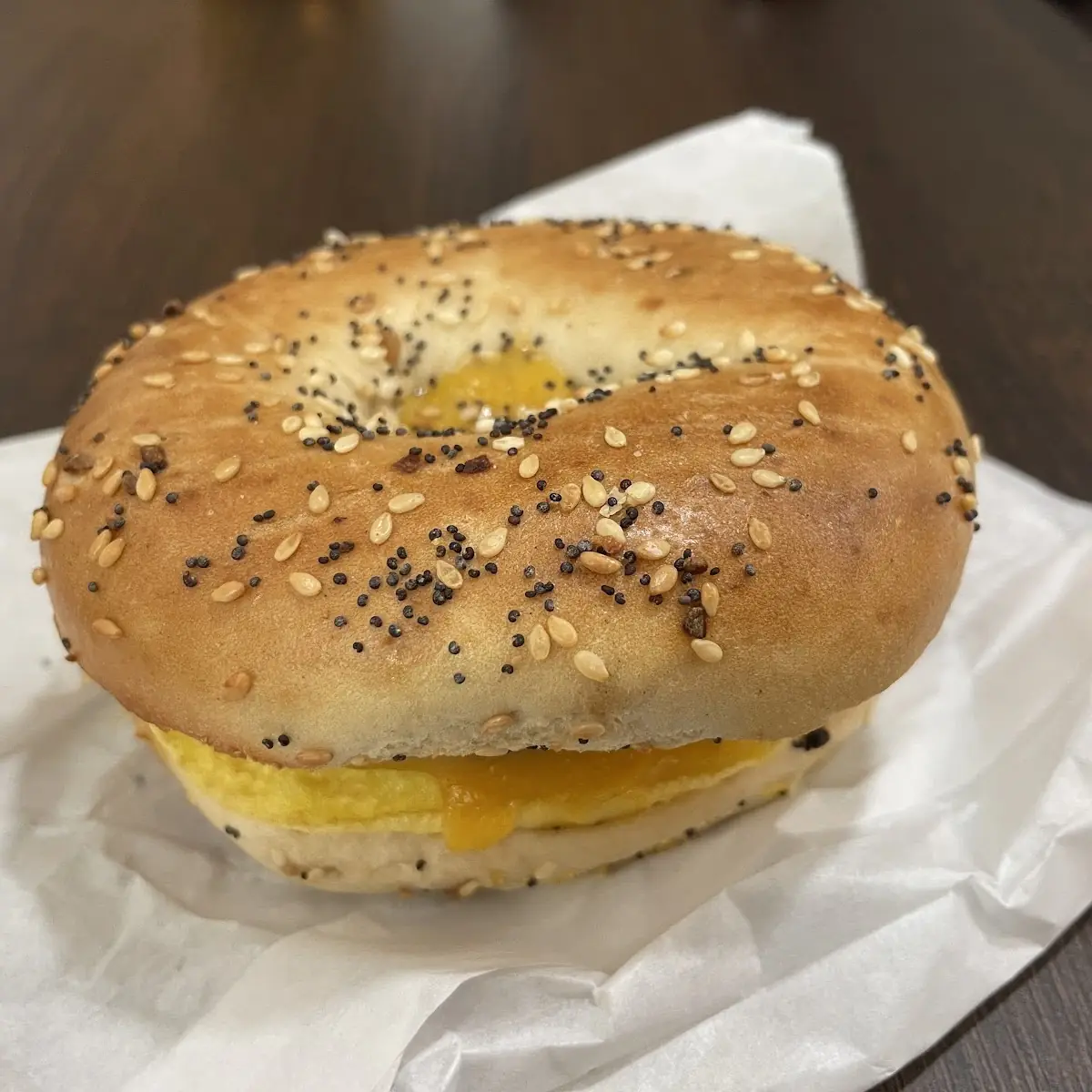 Sausage Egg Cheese on Everything Bagel