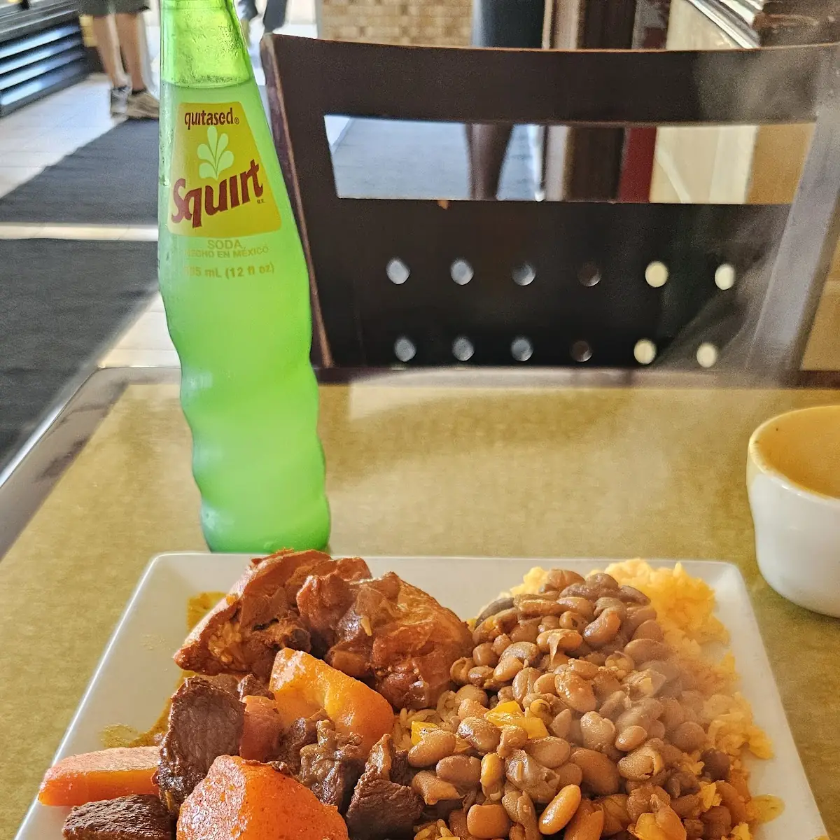 Chicken Stew Beef Stew over Rice and Beans