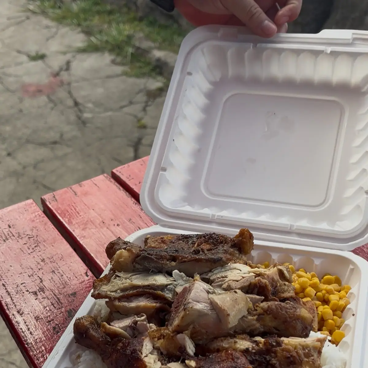 Roasted Chicken Rice and Corn Platter