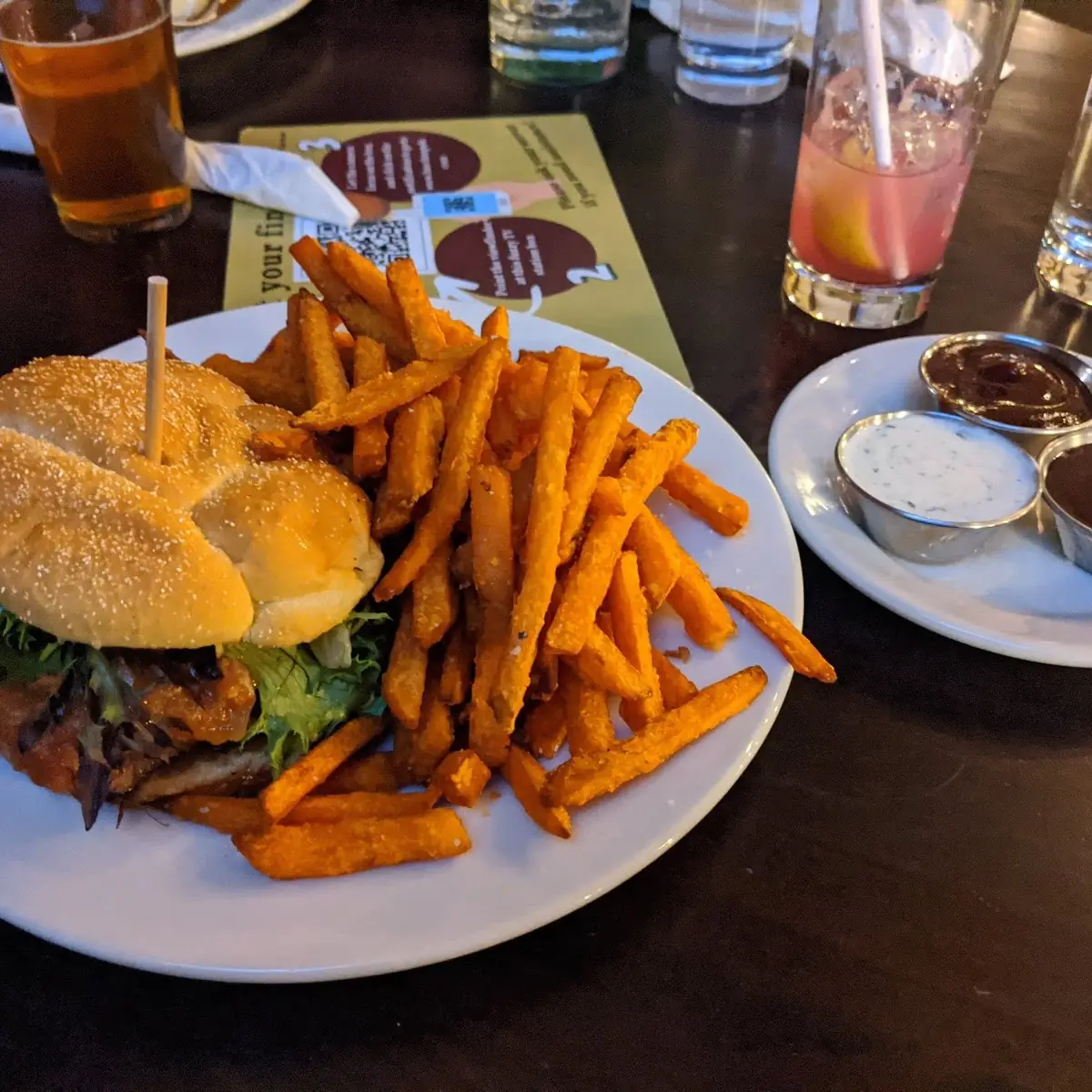 Bison Burger and Fries
