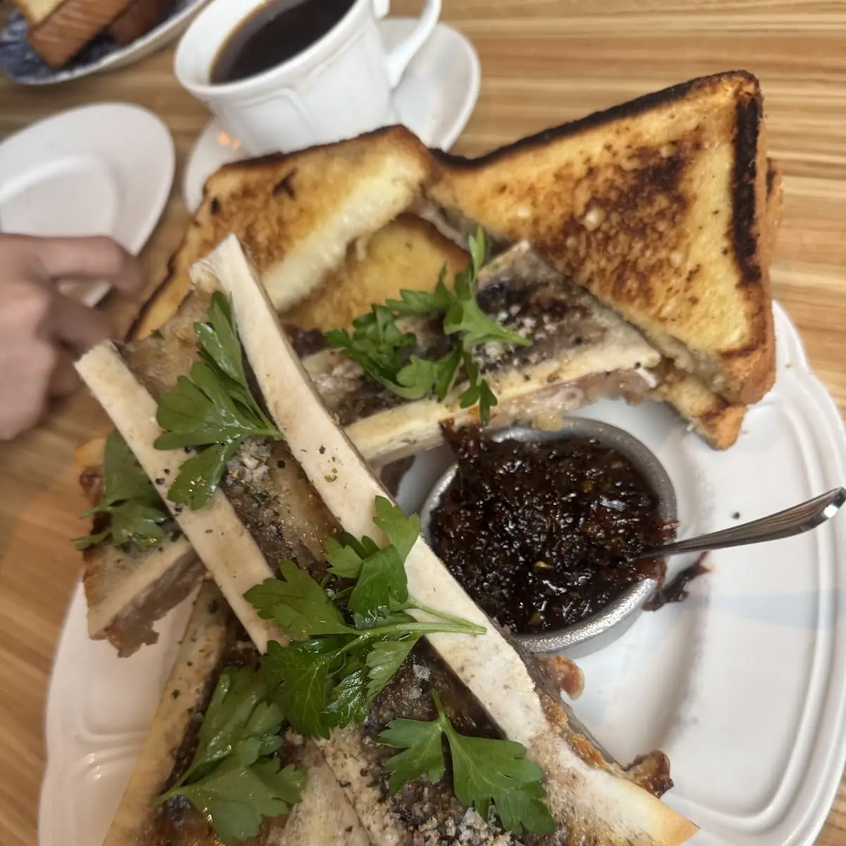 Roasted Marrow Bones Beef Cheek Marmalade & Toast