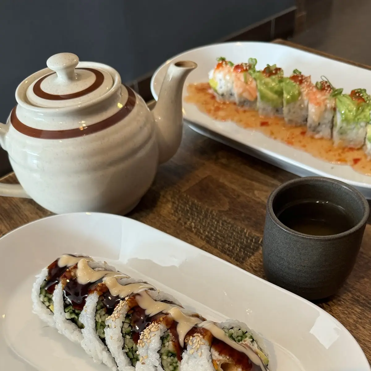 Salmon Avocado and Tempura Shrimp
