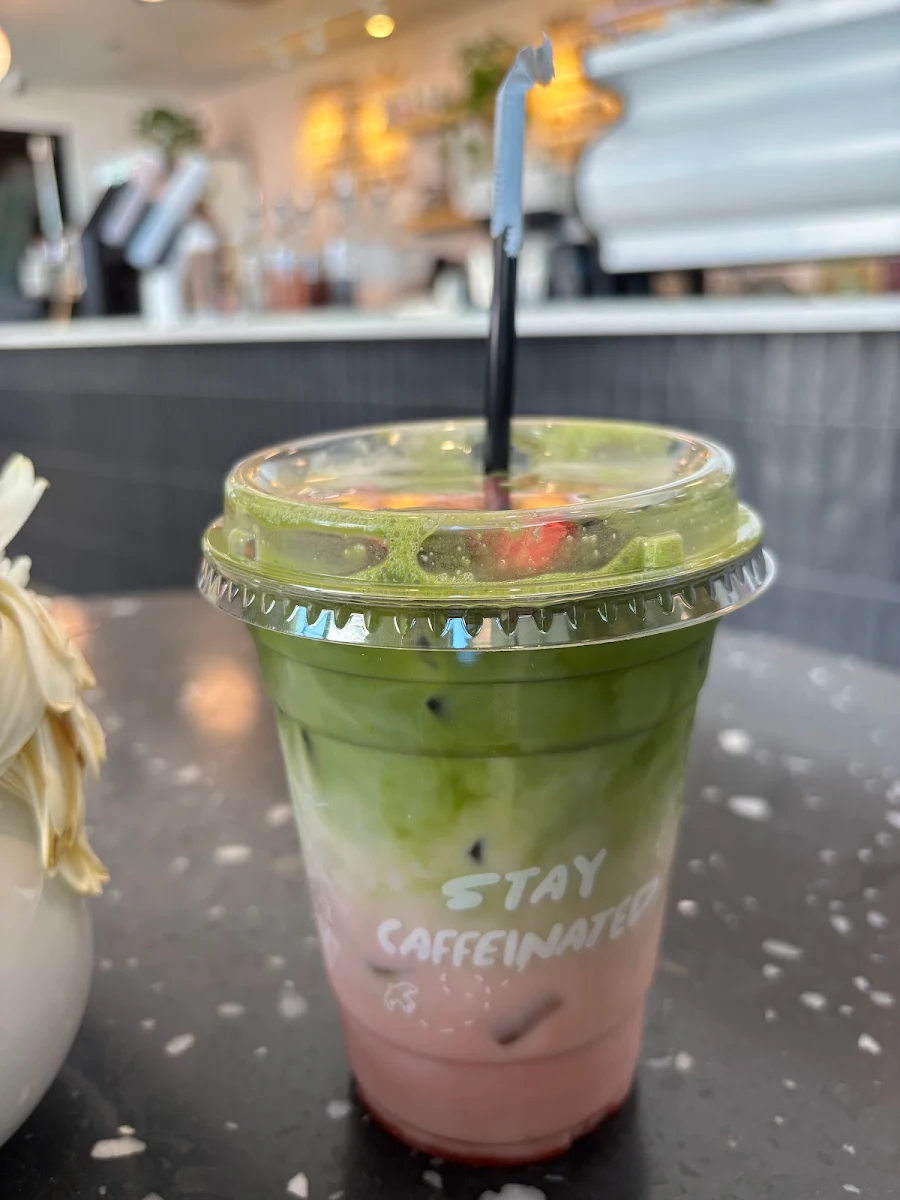 Iced Matcha Latte with Foam