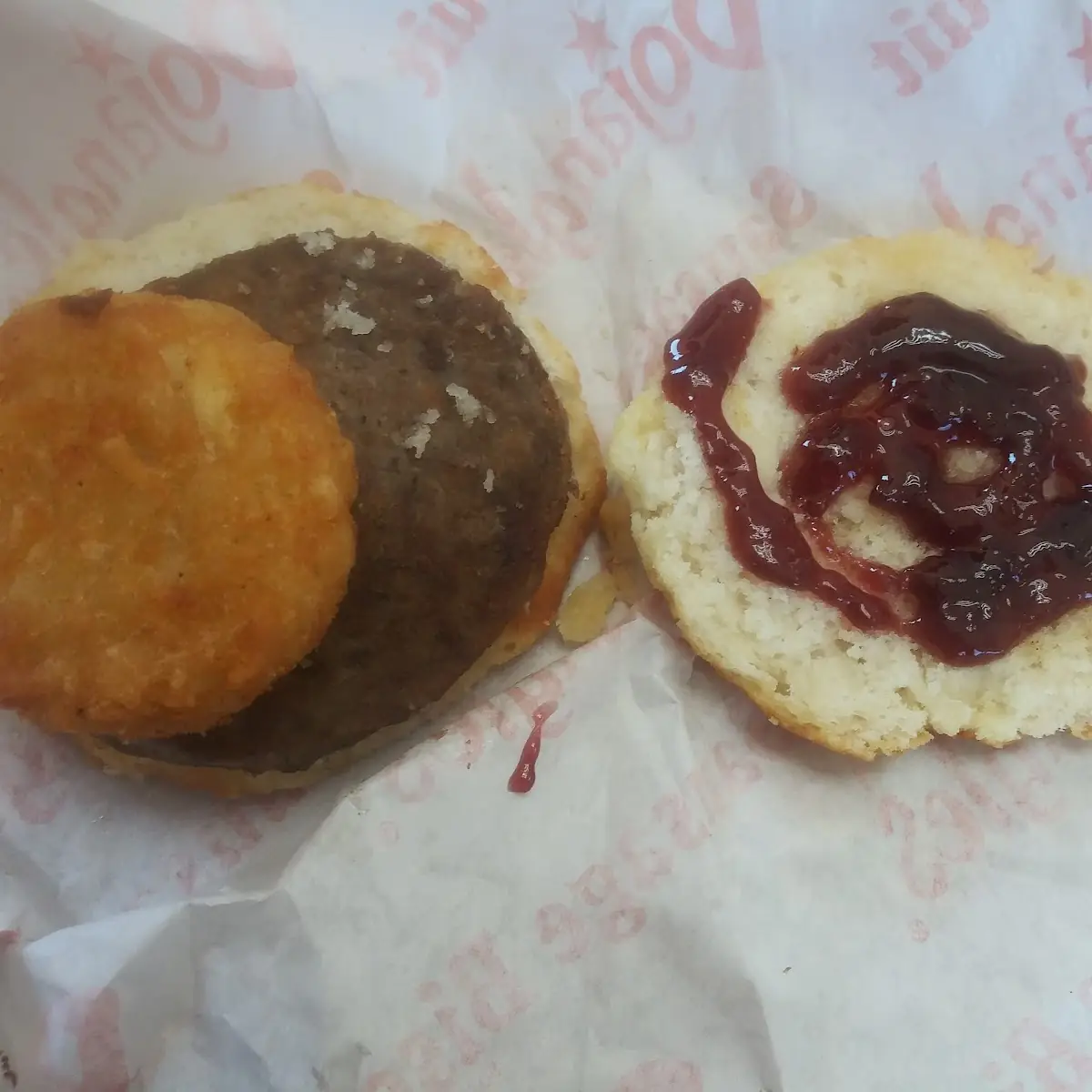 Sausage Biscuit Boround Jelly