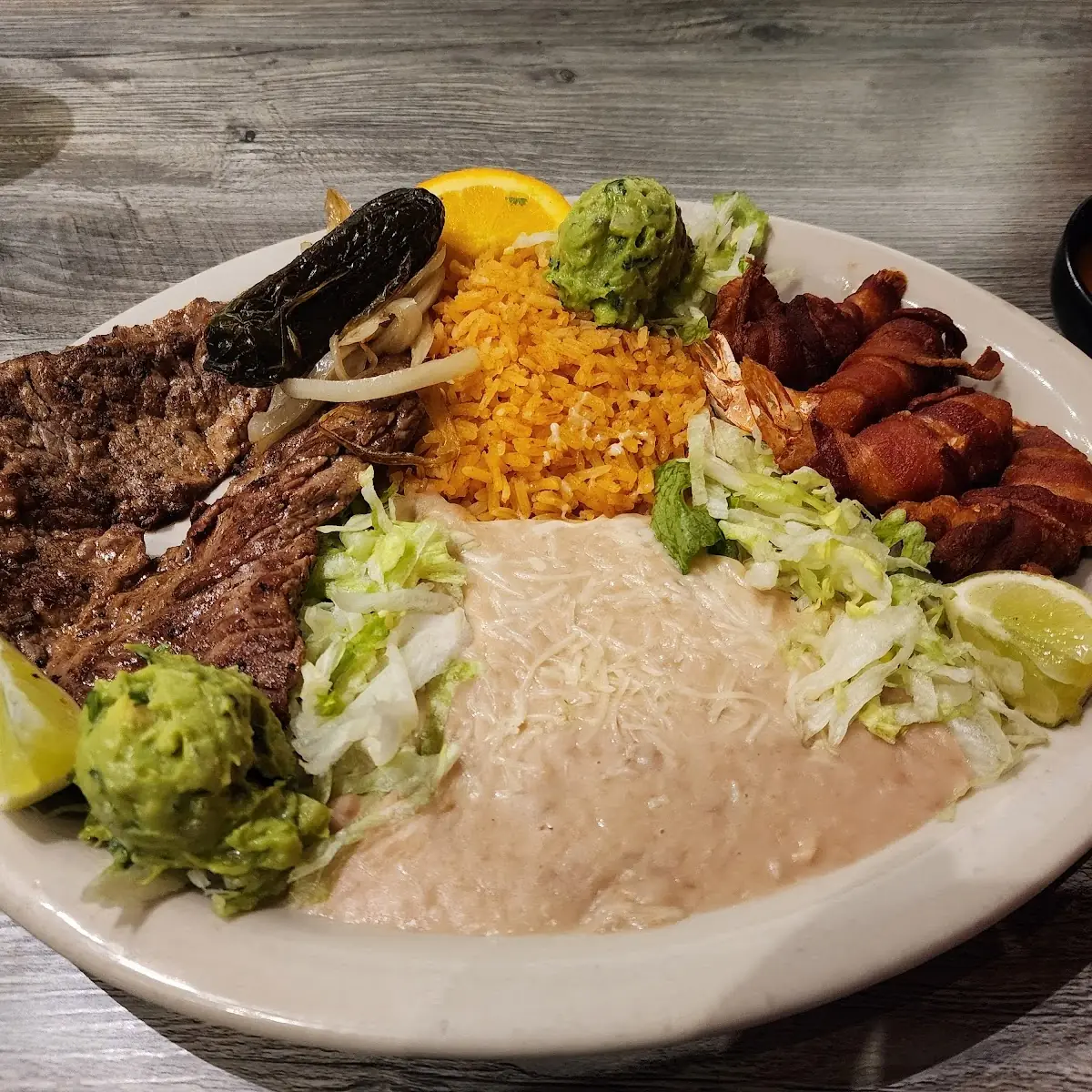 Carne Asada Con Camarones Costa Azul