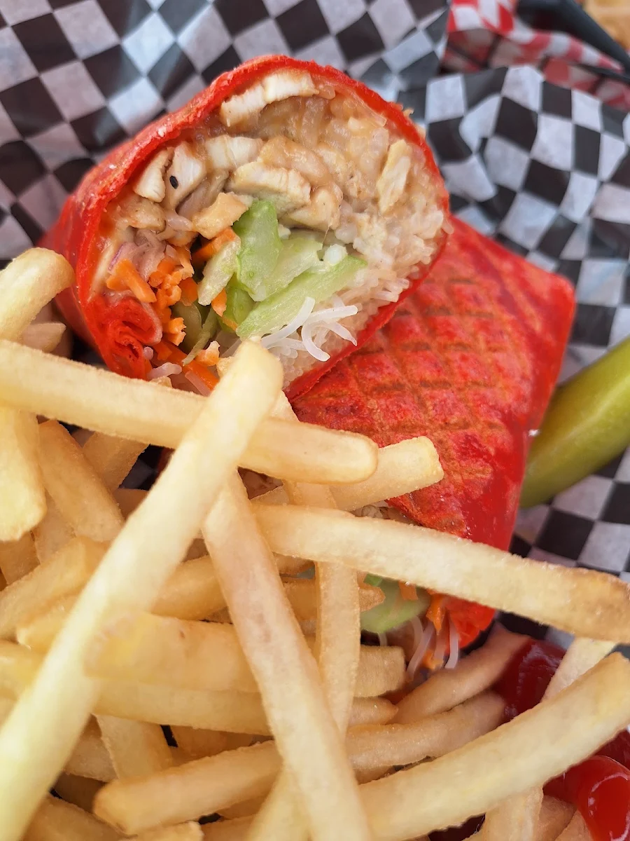 Peanut Satay Wrap, Creekers Bistro and Restaurant