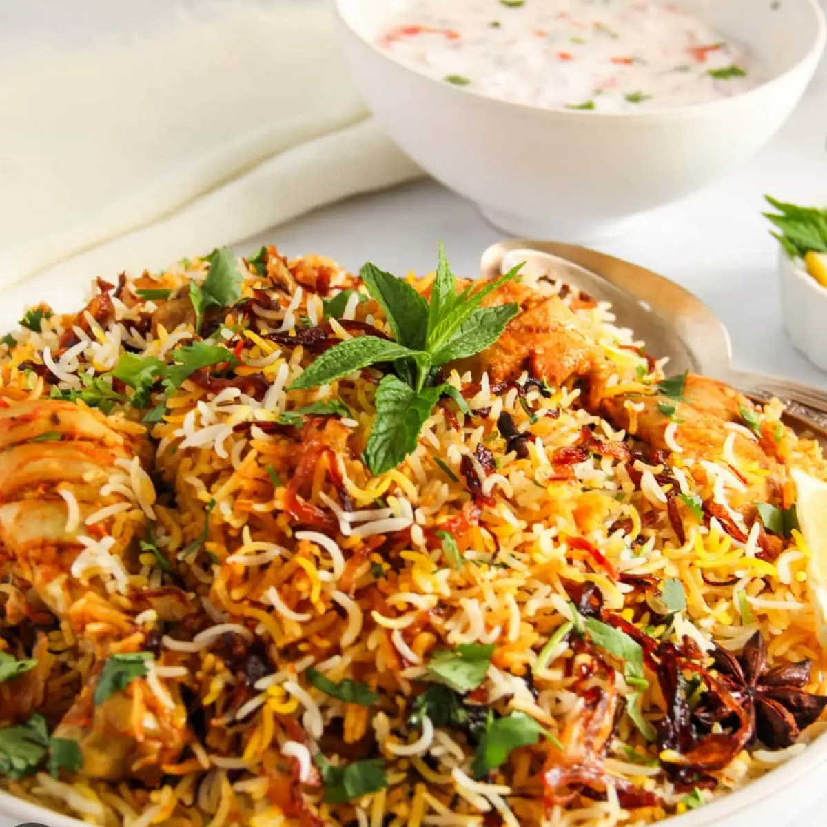 Hyderabadi Chicken Biryani with a Drink, Hungry Bite