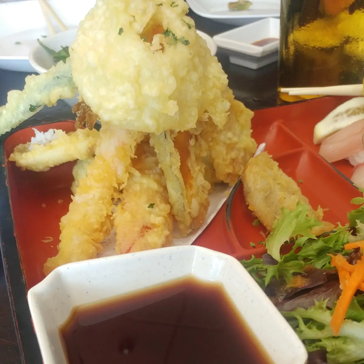 Nabe Udon-Shrimp Tempura