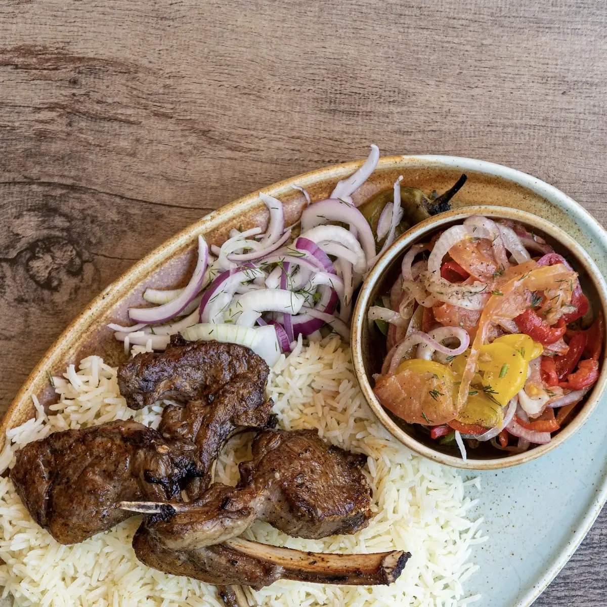 Lamb Chops with Side Salad