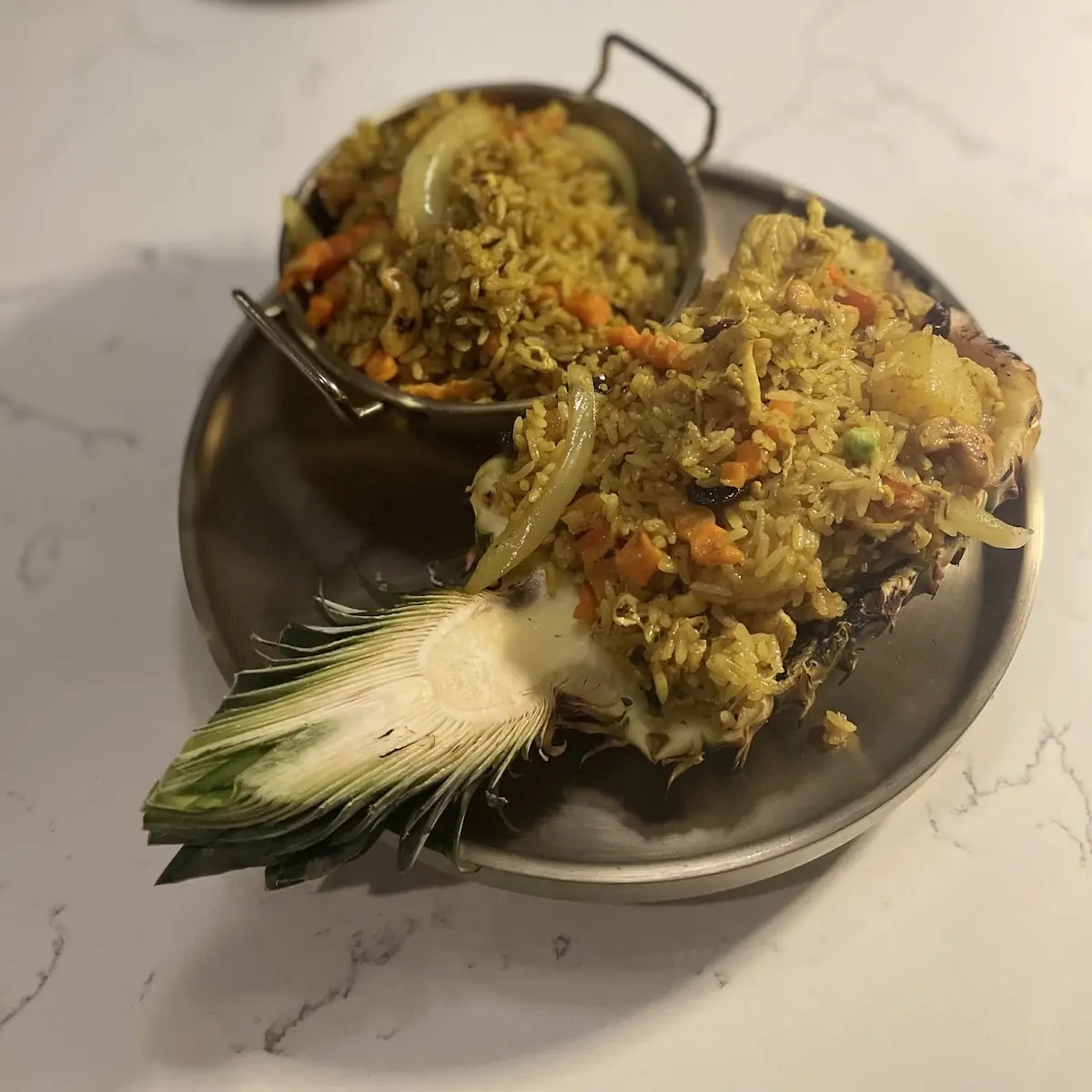 Pineapple Shrimp Fried Rice and Chicken
