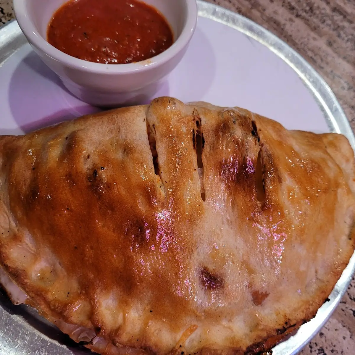 Grilled Chicken Onion Bacon Calzone