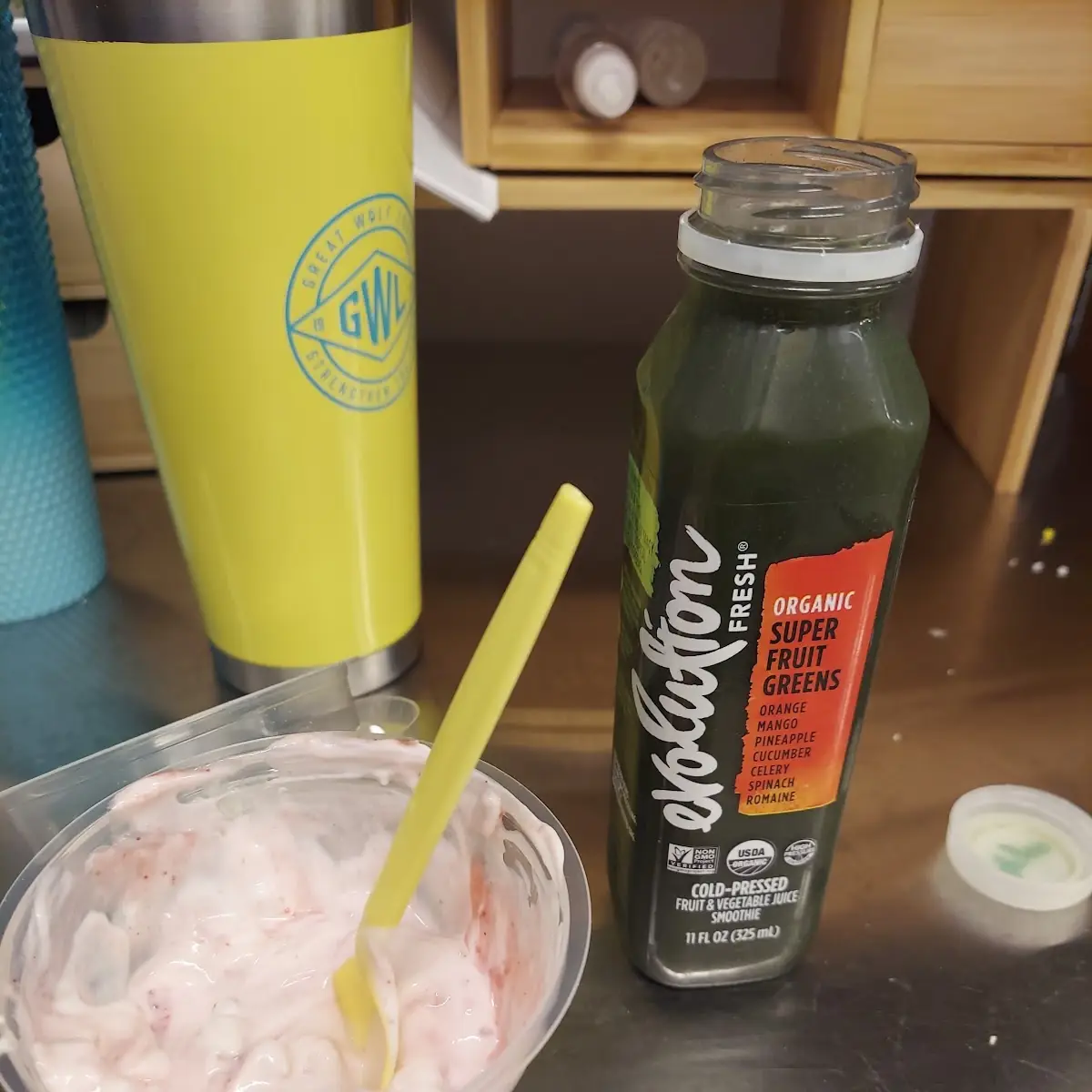Strawberry Parfait and Evolution Greens