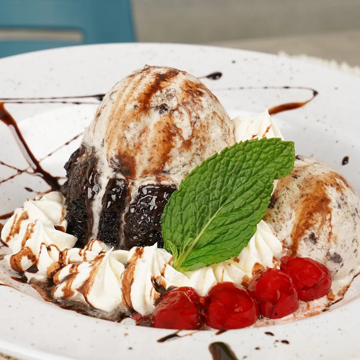 Molten Chocolate Cake with Ice Cream