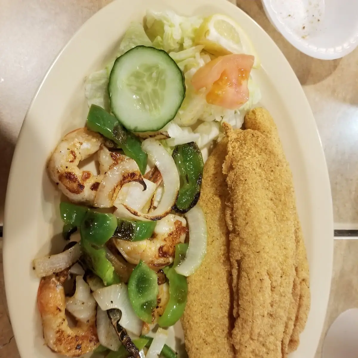 Fried Catfish and Grilled Shrimp