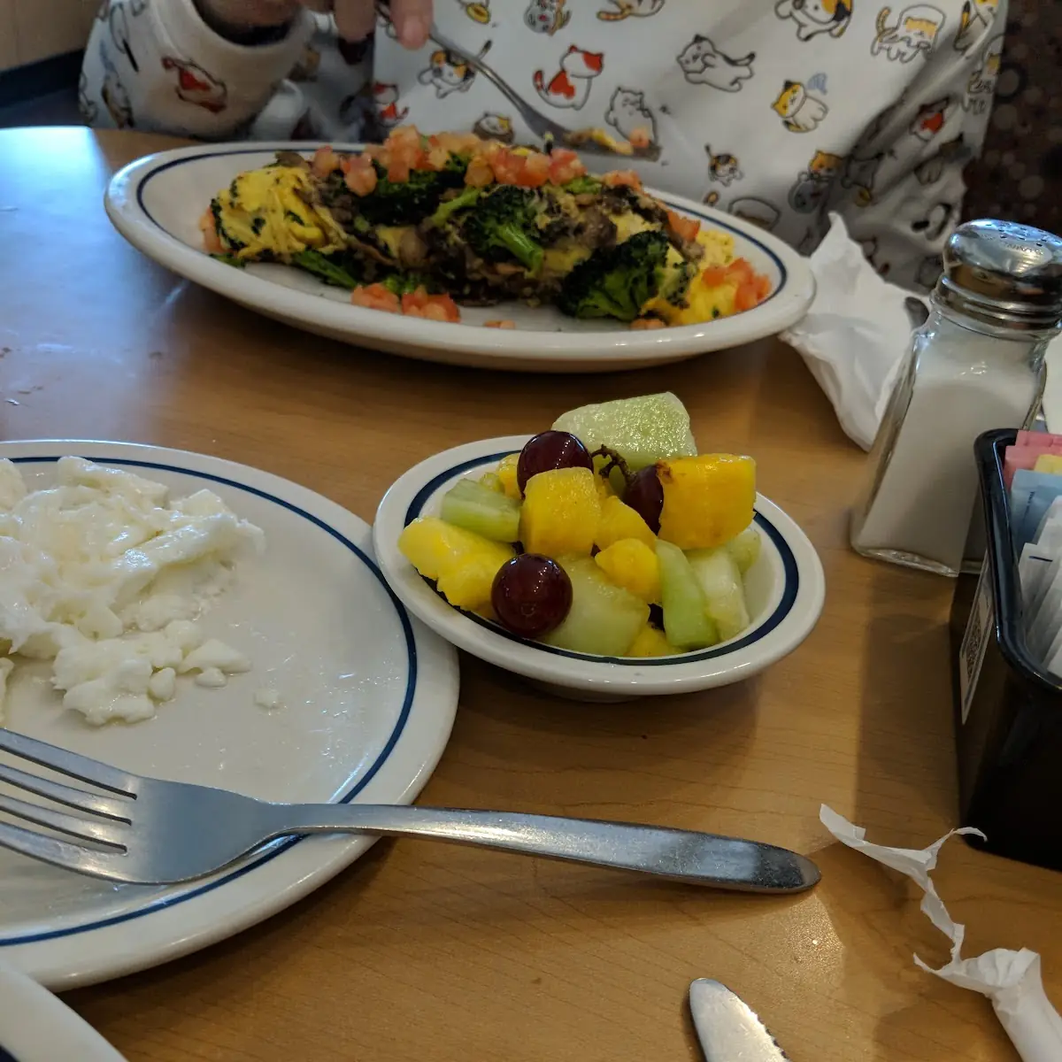 Veggie Omelet Side of Fruit Bowl