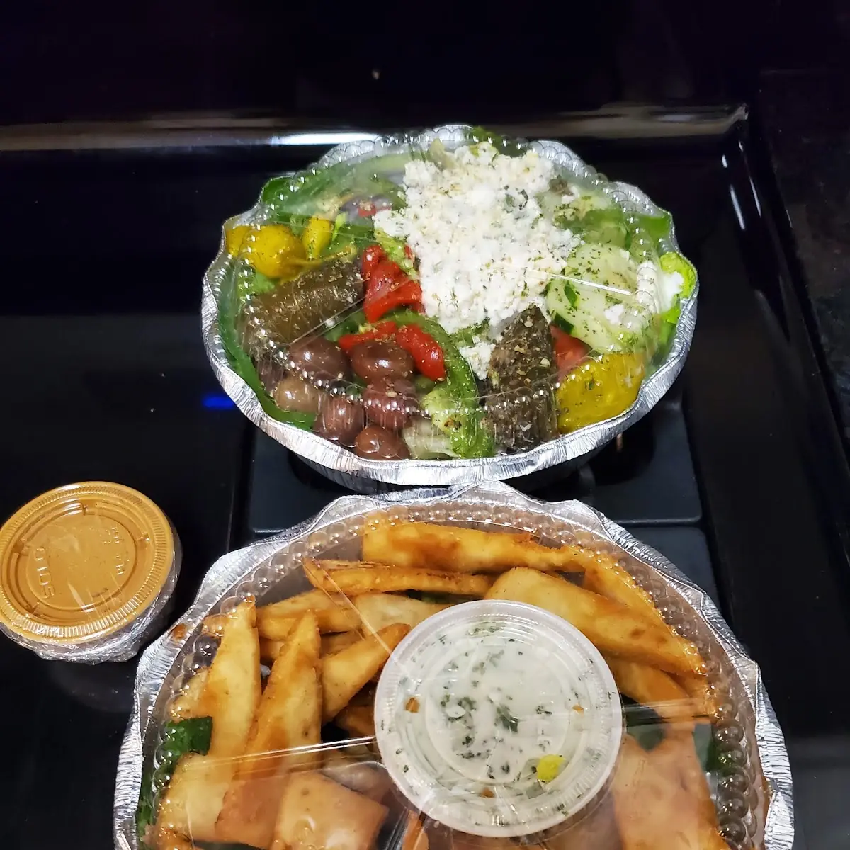Greek Salad and Pita Chips