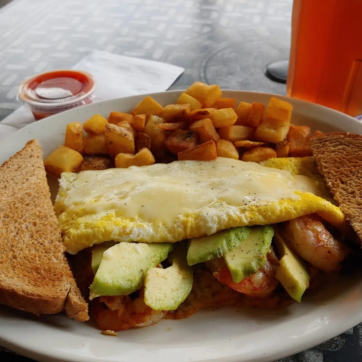Brunch Special Shrimp Avacado Omelet