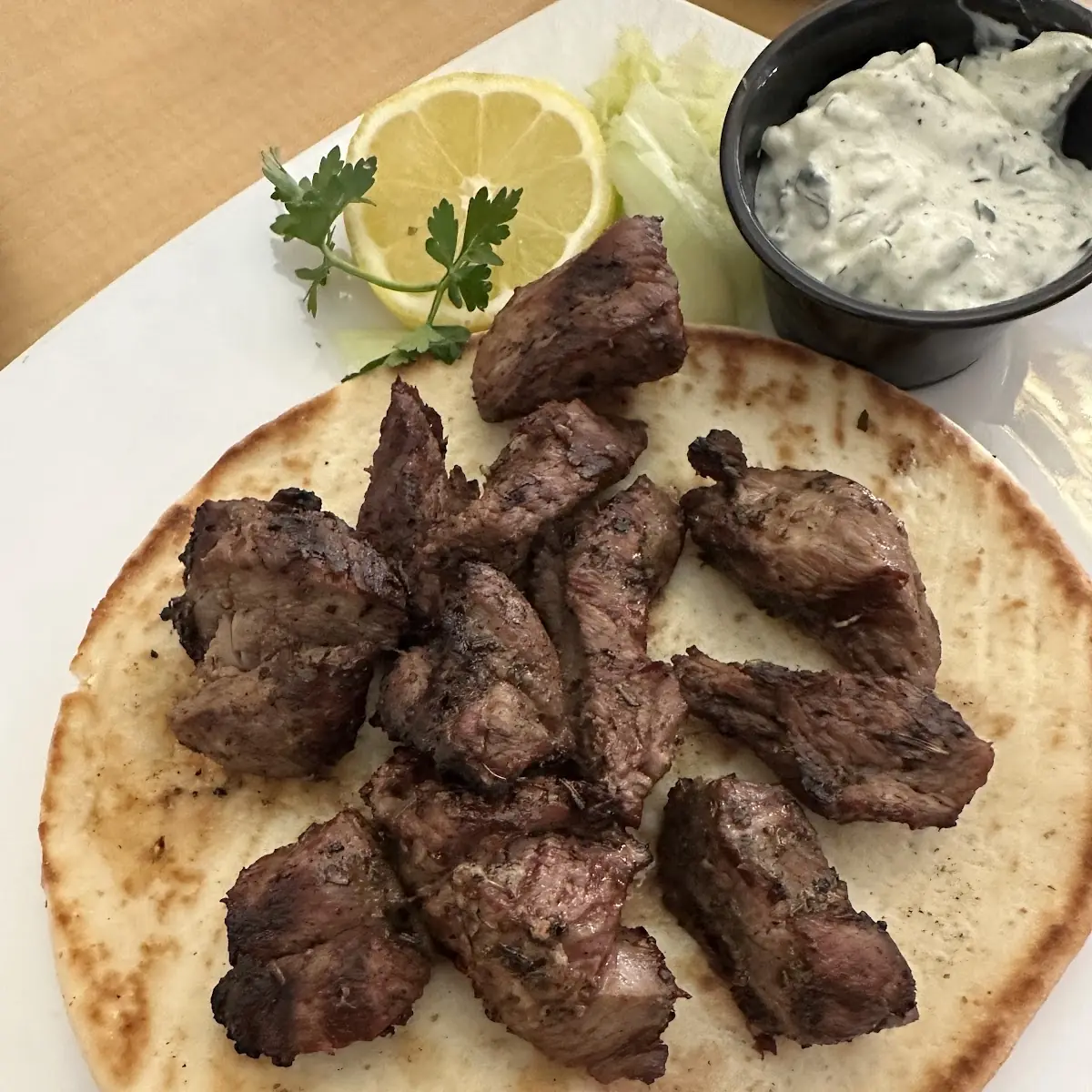 Lamb Souvlaki Platter