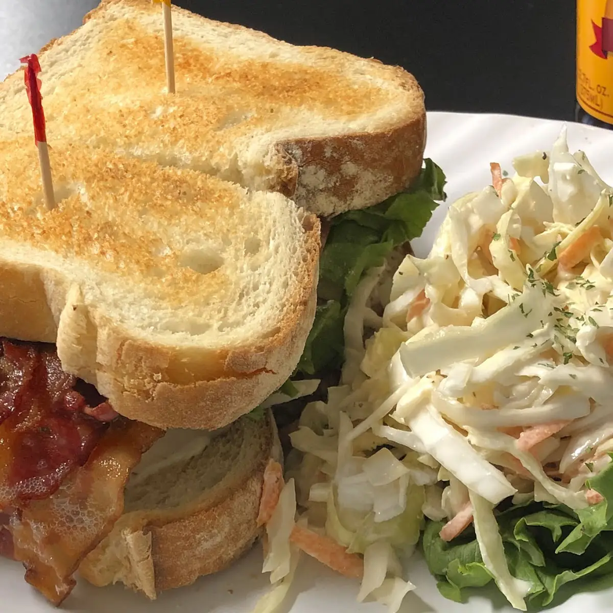 Turkey Club and Coleslaw