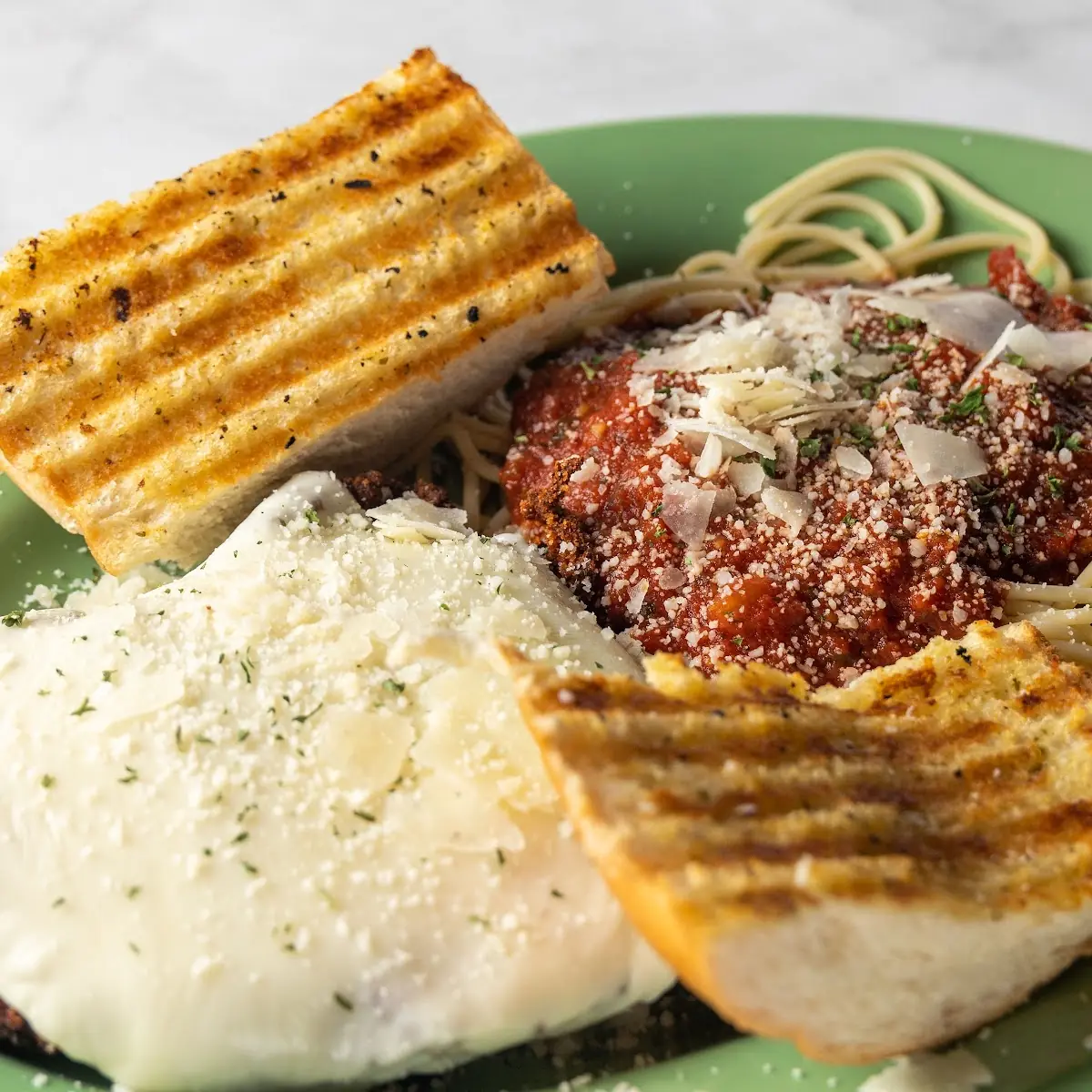 Chicken Parmesan and Spaghetti