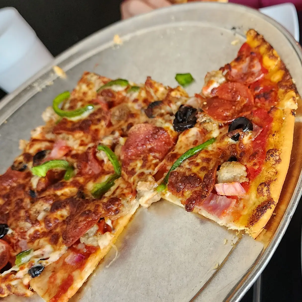 Large Supreme Pizza and BBQ Wings