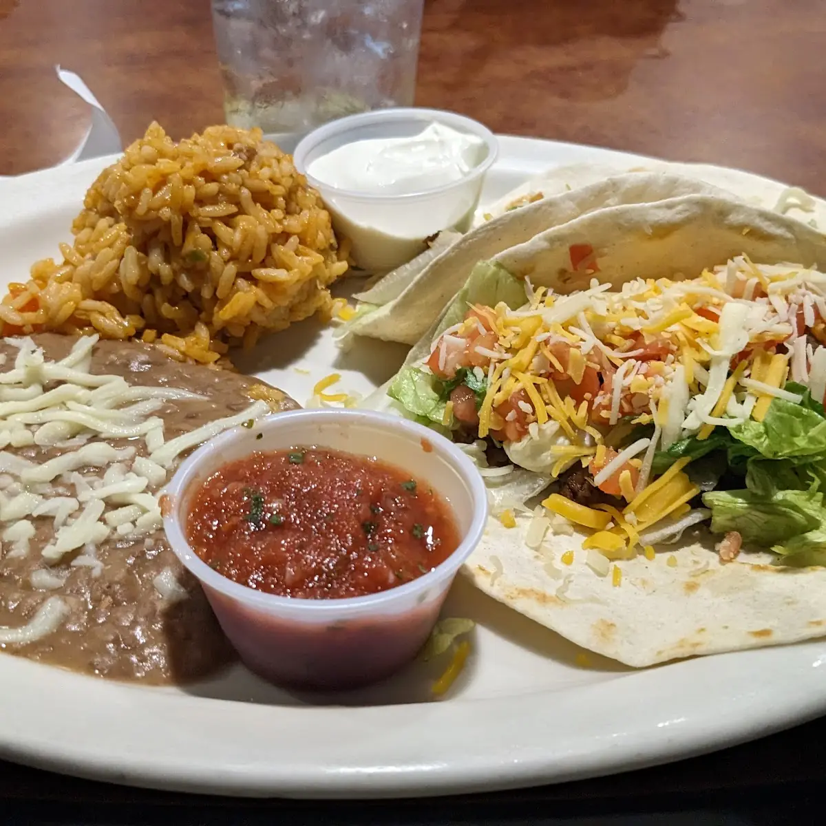 Ground Beef Tacos with Rice and Beans