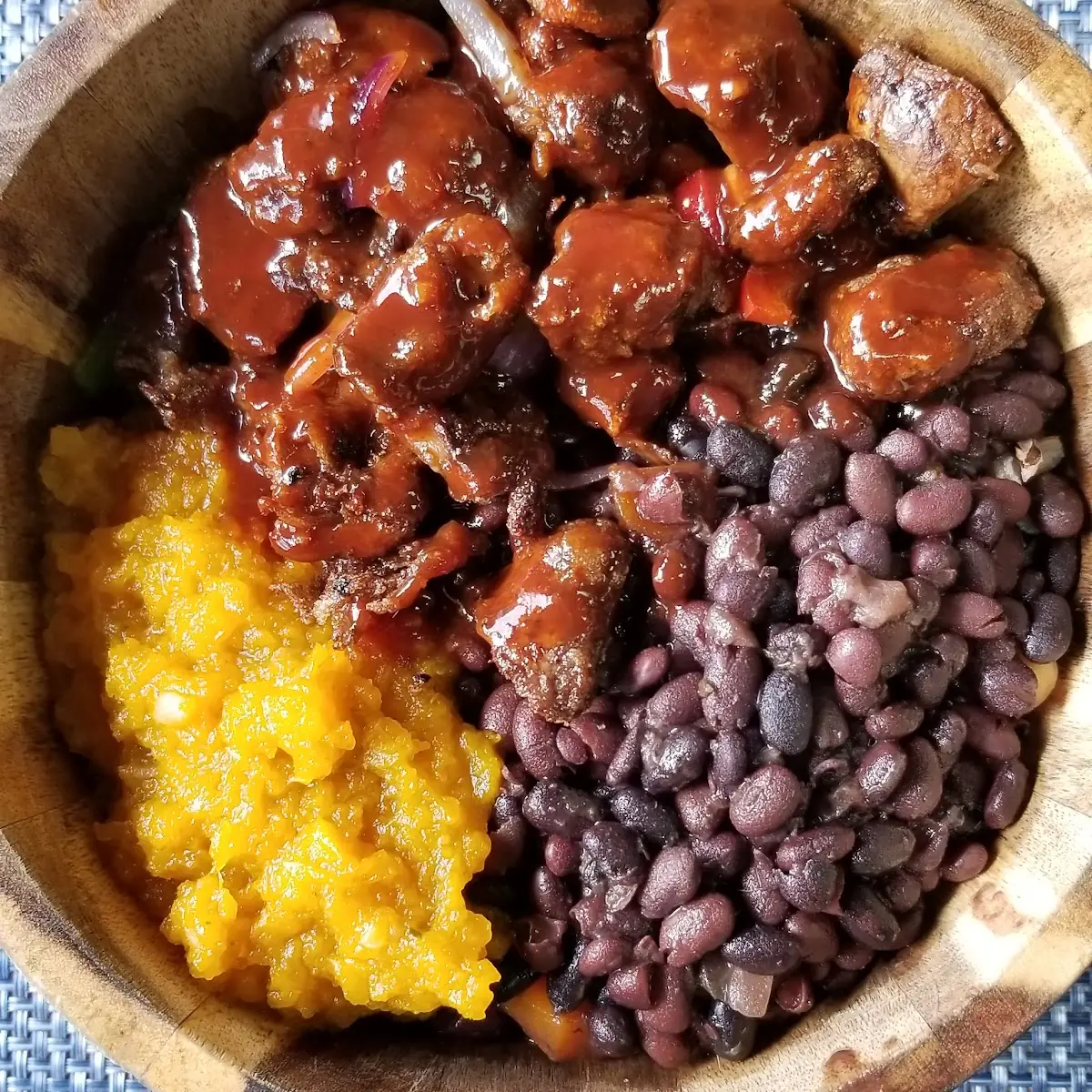 Wild Black Rice Squash Fried Mushrooms & Black Beans
