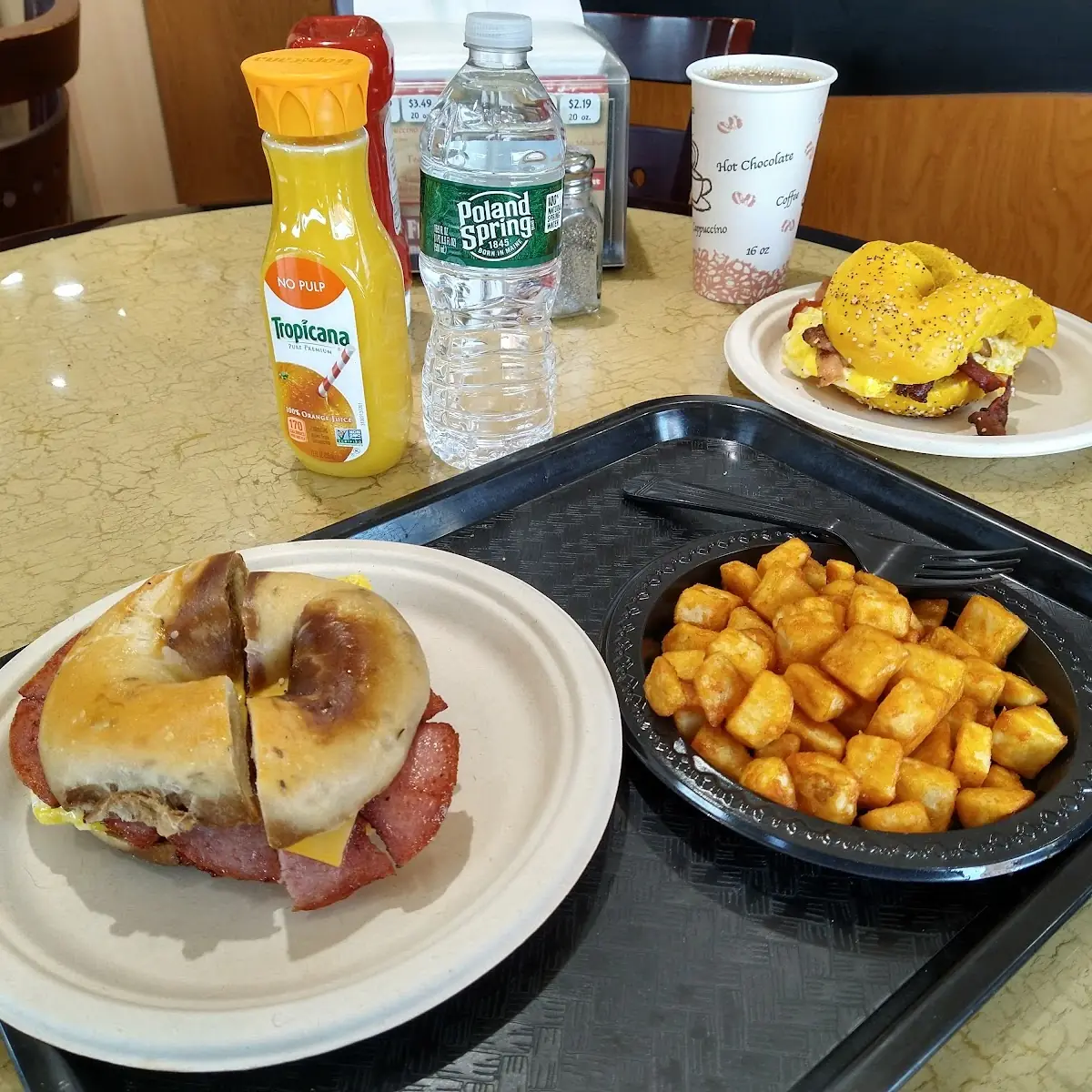 Pork Roll Egg and Cheese Bagel Breakfast Potatoes