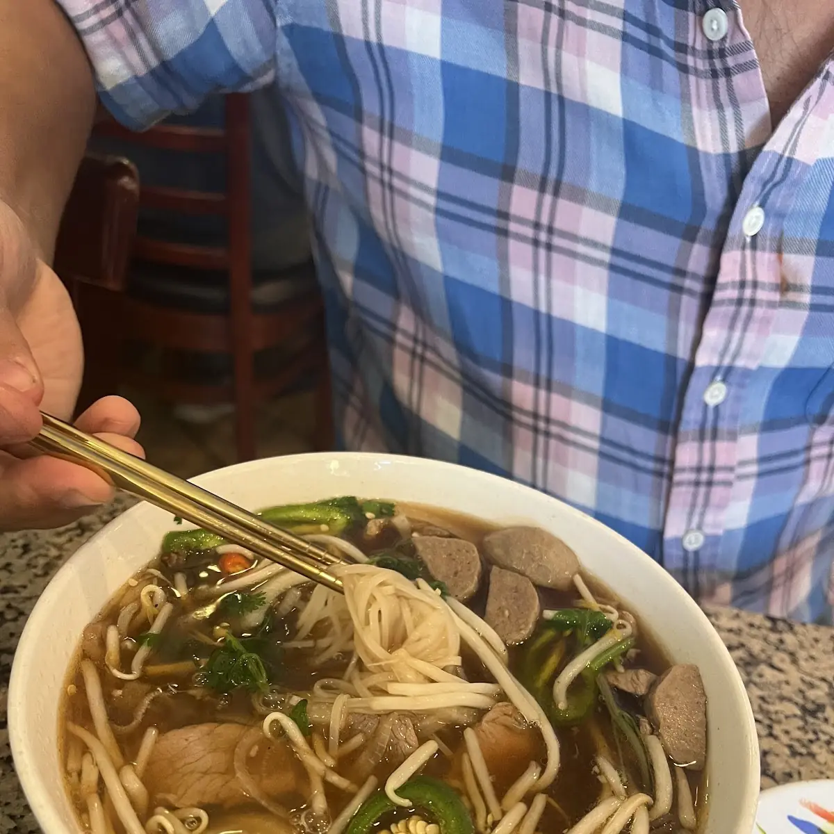 Asian Noodle Soup with Herbs