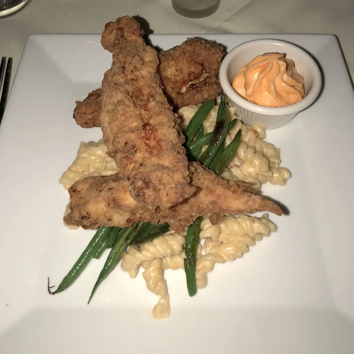 Organic Fried Chicken with Pimento Mac and Cheese