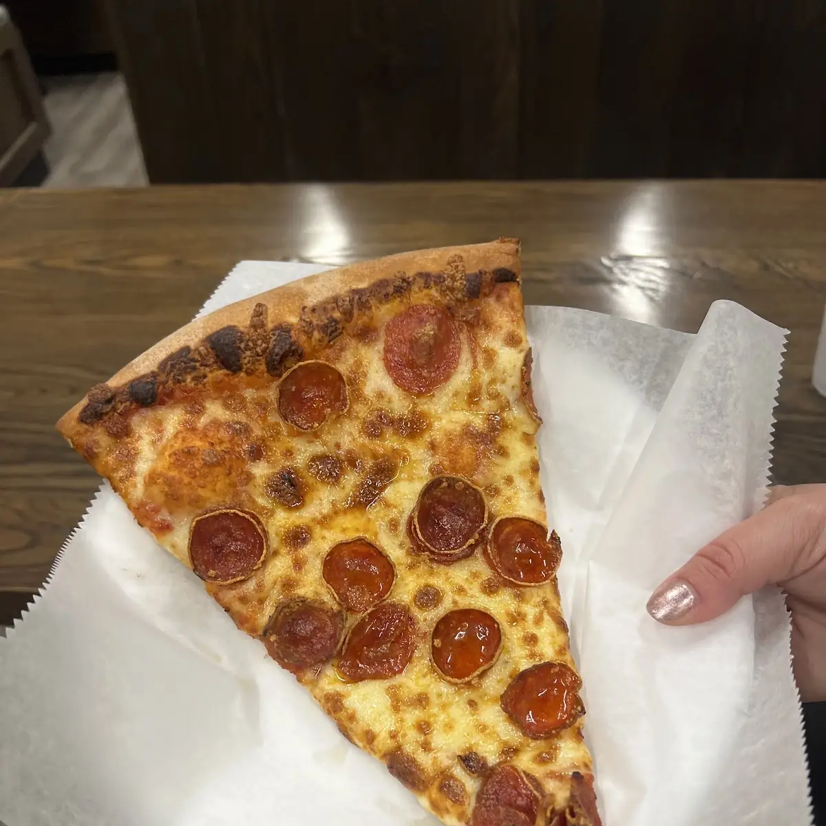 Pepperoni Pizza Slices and Drink