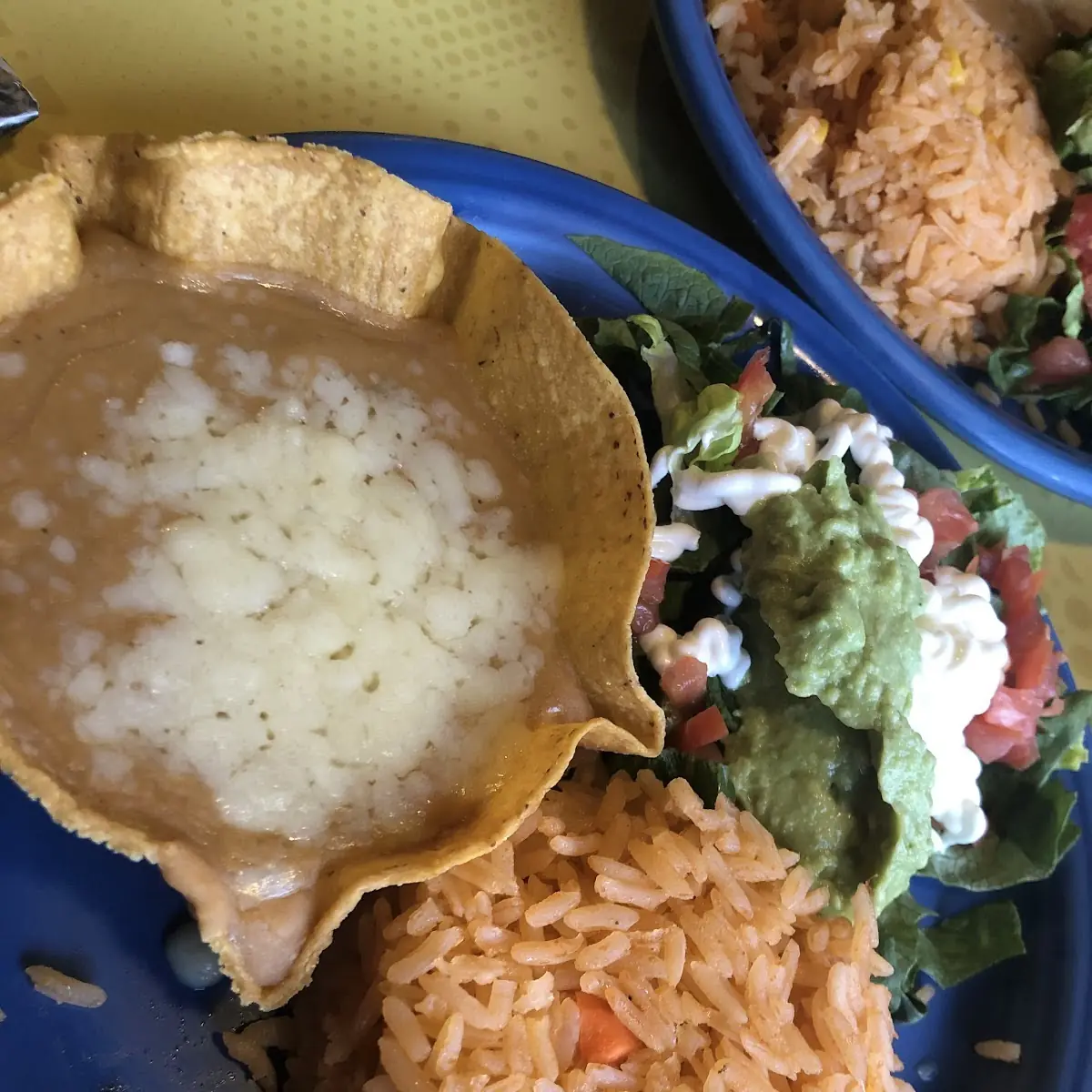 Fried Rice and Beans with Salad