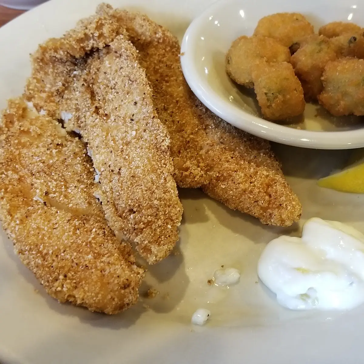 Catfish Dinner with Fried Okra