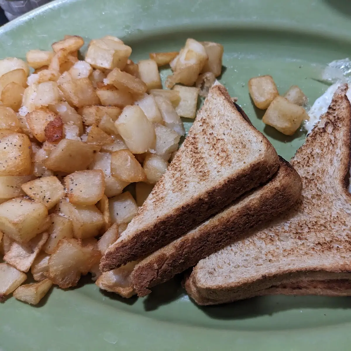 Eggs Hash Browns and Toast