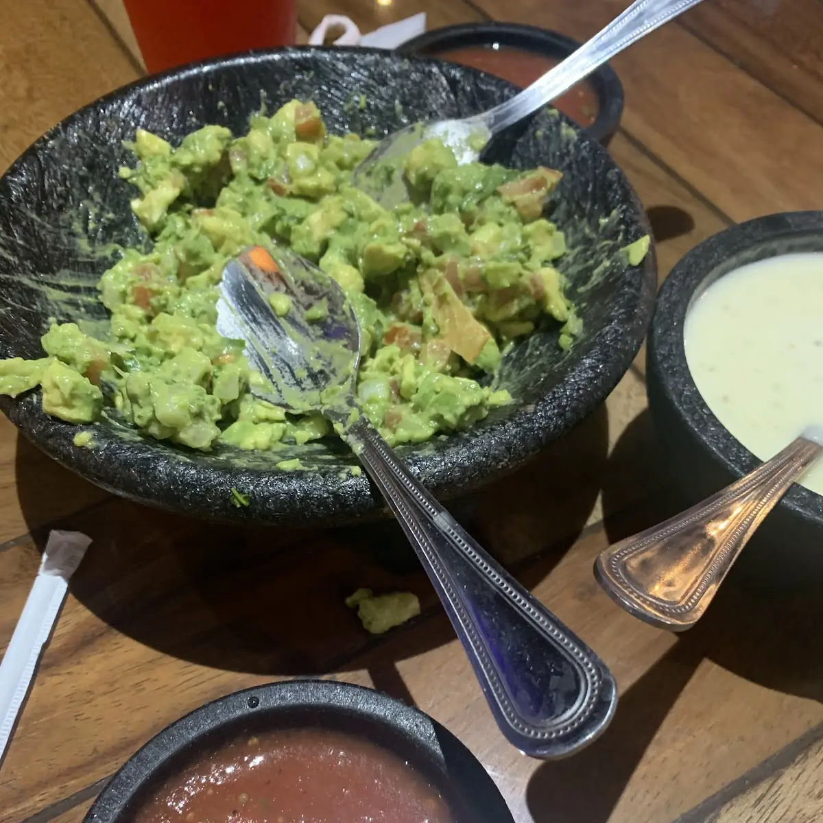 Guacamole Dip Made Table Side with Enthusiasm