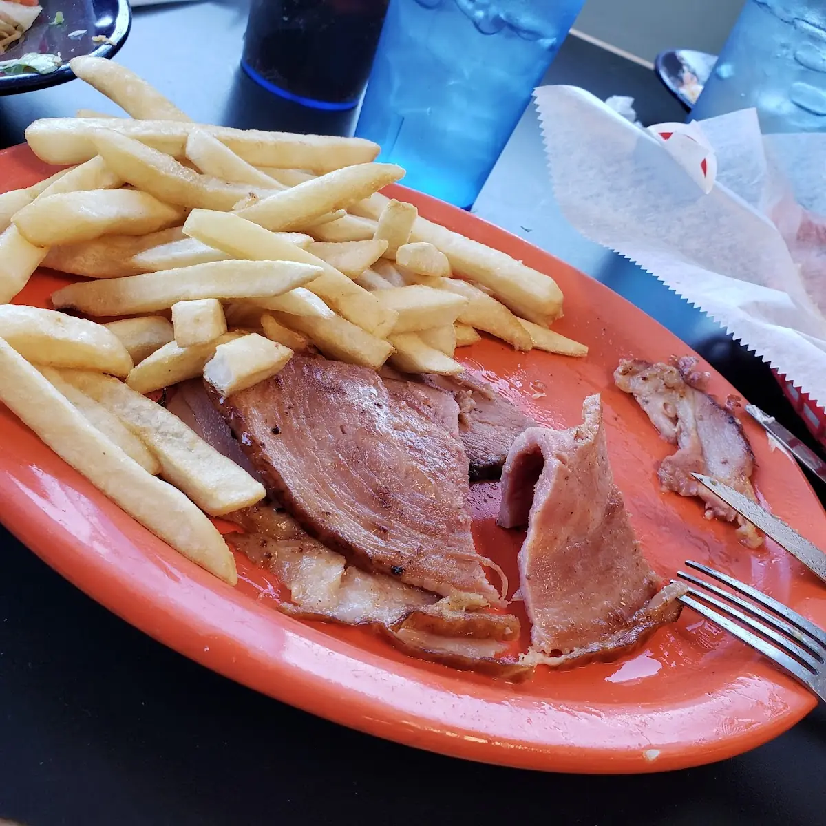 Ham Steak and Fries