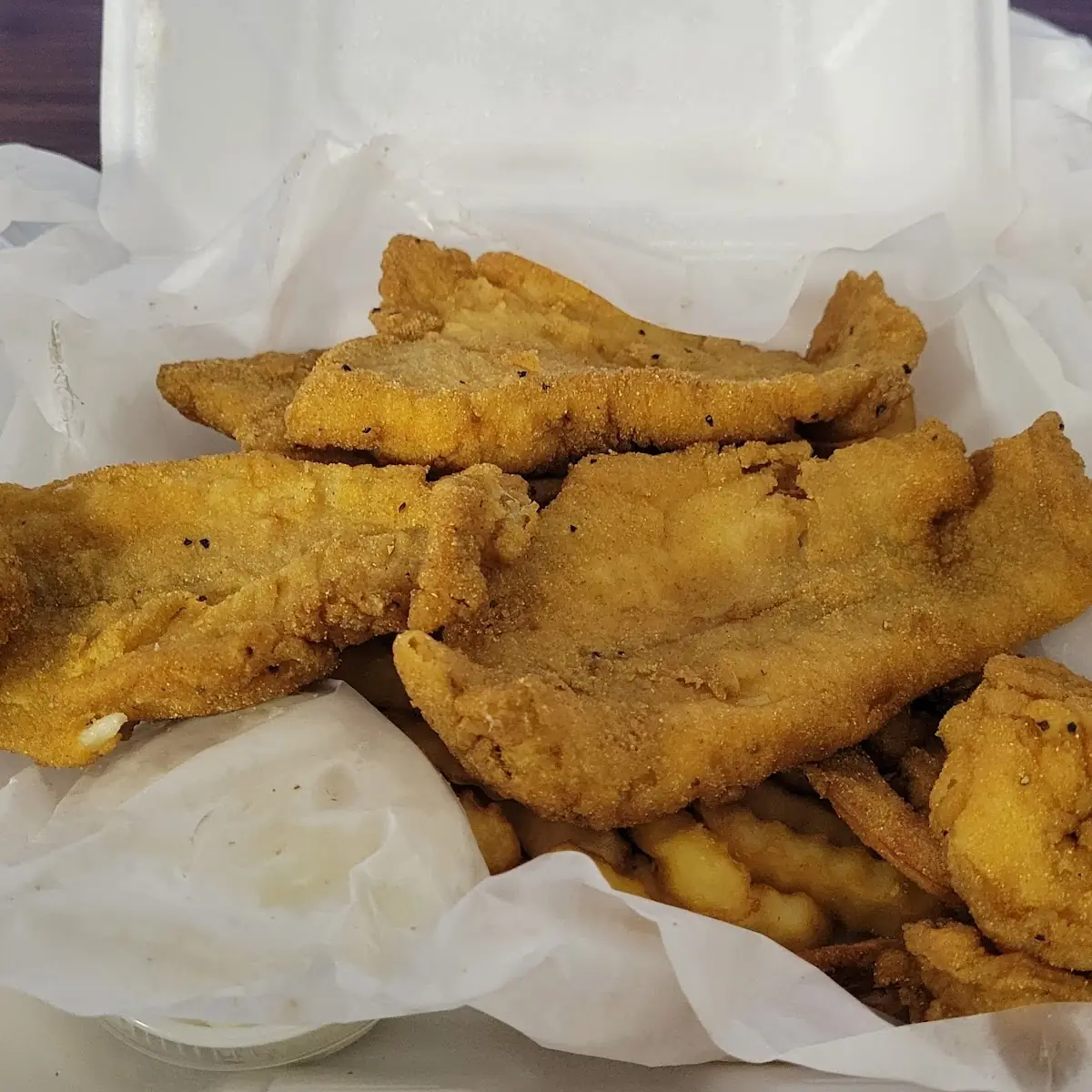 Crispy Fried Fish Fillets and Fries