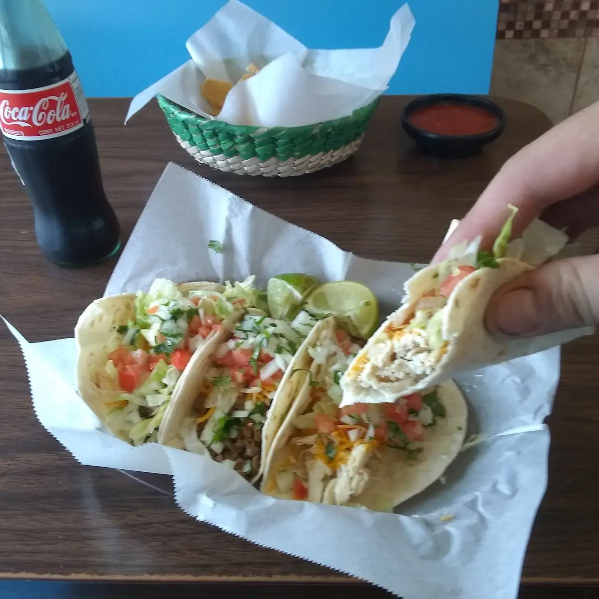 Two Steak and Two Chicken Tacos
