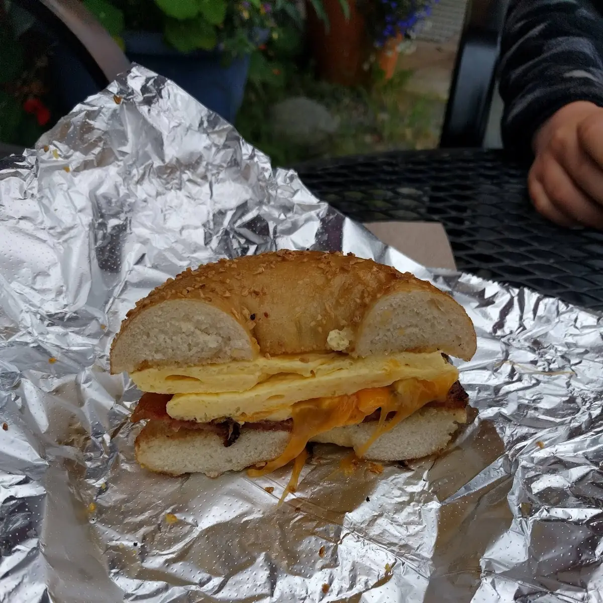 Ham Egg and Cheese Bagel Sandwich