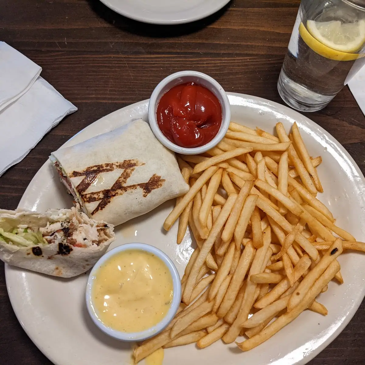 Chicken Wrap with French Fries