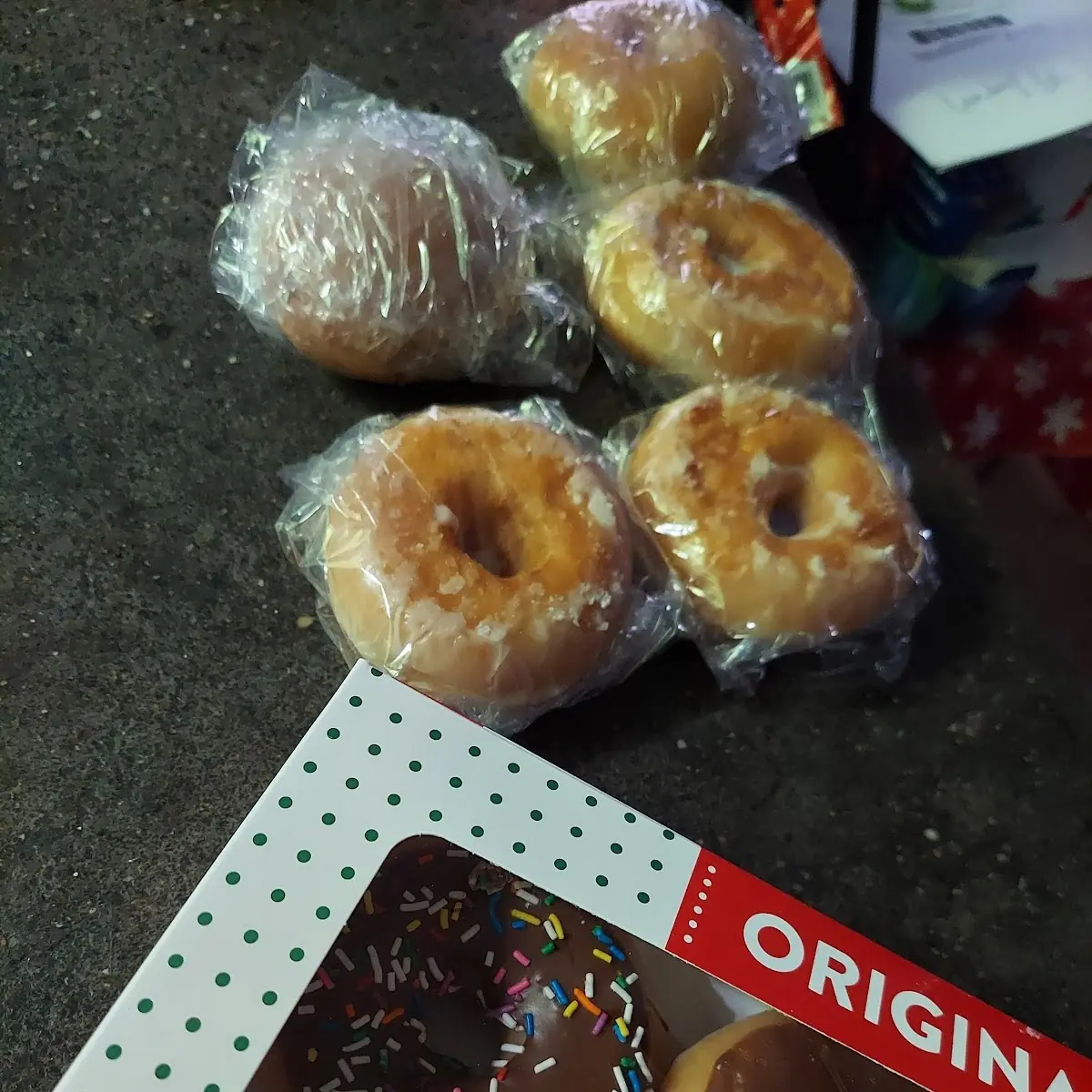 Glazed Donuts Sealed Up for Freezing